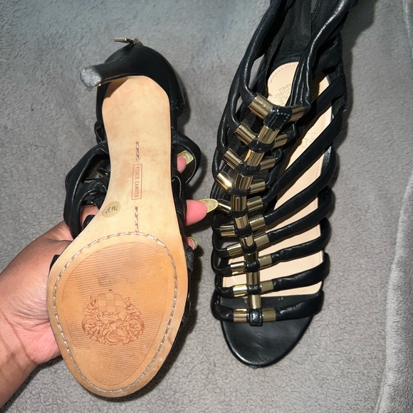 Gold and Black Vince Camuto Heels - Picture 2 of 3